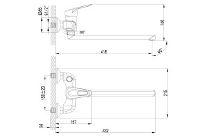 Смеситель Lemark Luna LM4117 c универсальным плоским изливом L-350