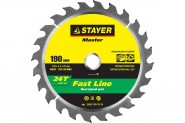 ДИСК ПИЛЬНЫЙ STAYER  FAST 190*20мм 24Т по дереву