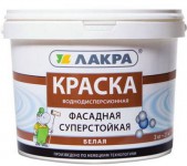 Краска фасадная белая 6,5кг Лакра