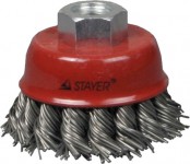 ЩЕТКА STAYER ЧАШКА 80*М14 жгутированная проволока