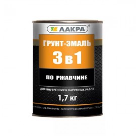 Грунт-эмаль 3в1 черный 1,7кг Лакра