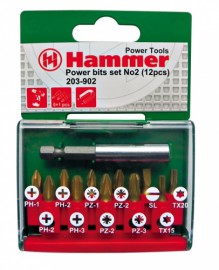 НАБОР БИТ Hammer Flex 203-902 №2 (12предметов)