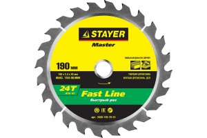 ДИСК ПИЛЬНЫЙ STAYER  FAST 190*20мм 24Т по дереву
