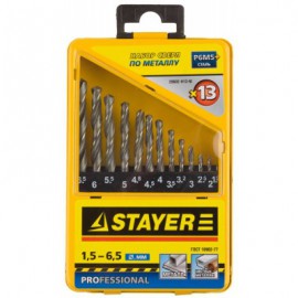 НАБОР STAYER СВЕРЛА 13шт (d= 1.5*6.5мм) Р6М5