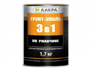 Грунт-эмаль 3в1 красно-коричневый 1,7кг Лакра