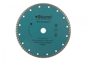 ДИСК ОТРЕЗНОЙ АЛМАЗНЫЙ STURM 230*22.2мм СУХ.РЕЗ