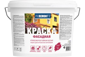 Краска фасадная PROREMONTT белая матовая, 14кг