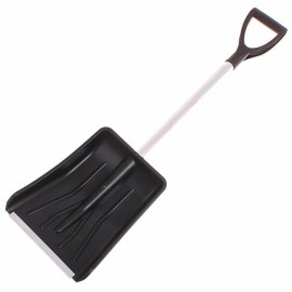 Лопата снегоуб пласт 250х365 с планкой d=32 с мет/черенок и V-ручка автомобильная