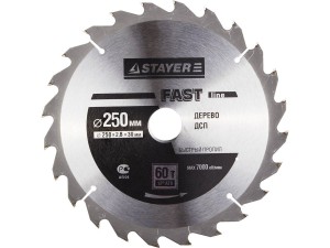 ДИСК ПИЛЬНЫЙ STAYER  SUPER-Line 250*30мм 60Т по дереву