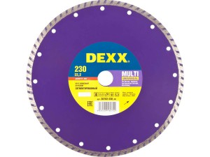 ДИСК ОТРЕЗНОЙ АЛМАЗНЫЙ DEXX 230*7*22,2мм УНИВ.РЕЗКА