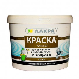 Краска Лакра 6,5кг латексная моющ.бел. мат.